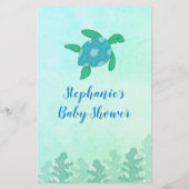 海の下のカメ赤ちゃんシャワービンゴゲーム (裏面)