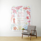 海の下のガールベイビーシャワーウェルカム タペストリー (インサイチュ)