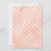 海の下のキュートな人魚プールパーティーの誕生日 招待状 (裏面)