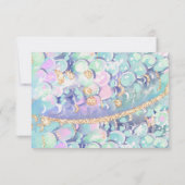 海の下のキラキラゴールドの人魚の尾の写真 サンキューカード (裏面)