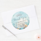 海の下のキンセンヤール ビーチの貝殻 サンゴ礁 ラウンドシール (封筒)