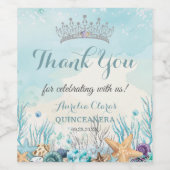 海の下のキンセンヤール ビーチの貝殻 サンゴ礁 ワインラベル (シングルラベル)