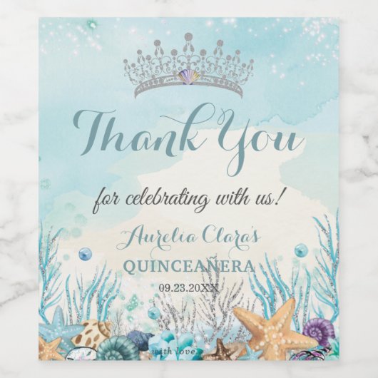 海の下のキンチアニエラ ビーチ シェル コーラル ワインラベル (シングルラベル)