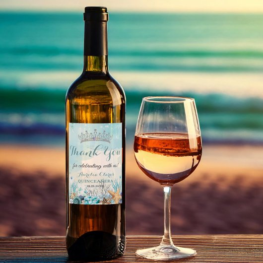 海の下のキンチアニエラ ビーチ シェル コーラル ワインラベル