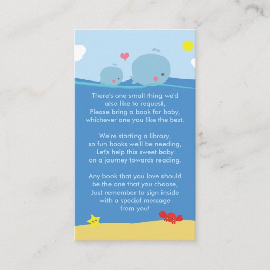 海の下のクジラが本のシャワーインサートを持ってくる エンクロージャーカード (正面)