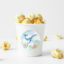 海の下のクジラのオーシャンパーティーグッズ ラウンドシール