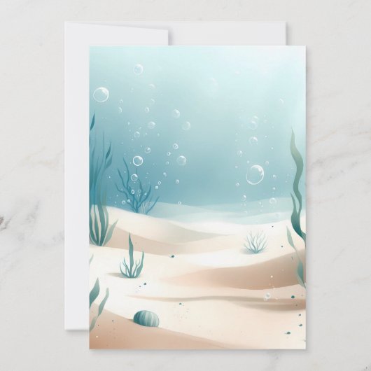 海の下のクジラの水色の赤ちゃんシャワー 招待状 (裏面)