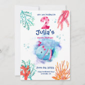 海の下のクジラの誕生日パーティー 招待状 (正面)