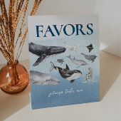 海の下のクジラの赤ちゃんシャワーギフト 台座サイン