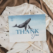 海の下のクジラの赤ちゃんシャワー サンキューカード