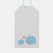 海の下のクジラ赤ちゃんシャワーありがとうラベル ギフトタグ (裏面)