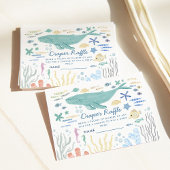 海の下のクジラ赤ちゃんシャワーおむつ エンクロージャーカード