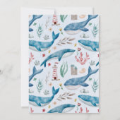 海の下のクジラAhoyそれは男の子のシャワーだ 招待状 (裏面)
