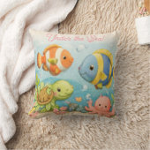 海の下のクッション | 子供部屋の海洋インテリア クッション (ブランケット)