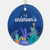 海の下のクリスマスセラミックオーナメント セラミックオーナメント (左)