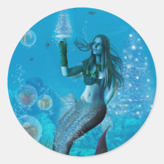 海の下のクリスマス（シール） ラウンドシール