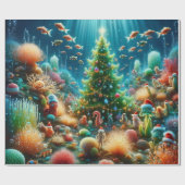 海の下のクリスマス ラッピングペーパー (フラット)