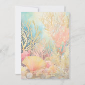 海の下のゴールデンマーメイドBIrthdayパーティー 招待状 (裏面)