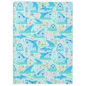 海の下のサメかわいいパタパーソナライズされたーン クリップボード (裏面)