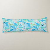 海の下のサメかわいいパタパーソナライズされたーン ボディピロー (裏面)