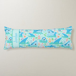 海の下のサメかわいいパタパーソナライズされたーン ボディピロー