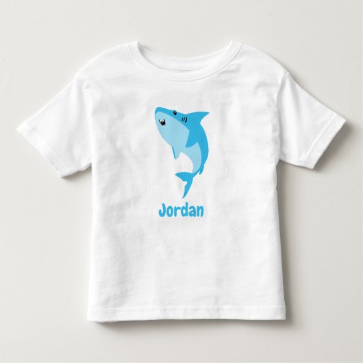 海の下のサメかわいいパーソナライズされた トドラーTシャツ (正面)