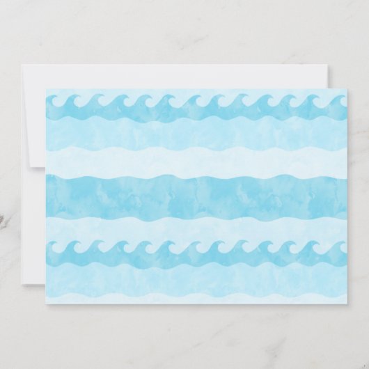 海の下のサメの誕生日パーティー 招待状 (裏面)