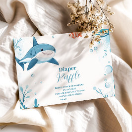 海の下のサメ海動物おむつラッフル エンクロージャーカード