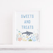 海の下のサメ赤ちゃんシャワー甘いお菓子ポスター ポスター