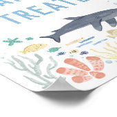 海の下のサメ赤ちゃんシャワー甘いお菓子ポスター ポスター (角)