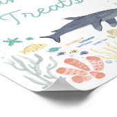 海の下のサメ赤ちゃんシャワー甘い ポスター (角)