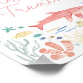 海の下のサメ赤ちゃんシャワー甘い ポスター (角)