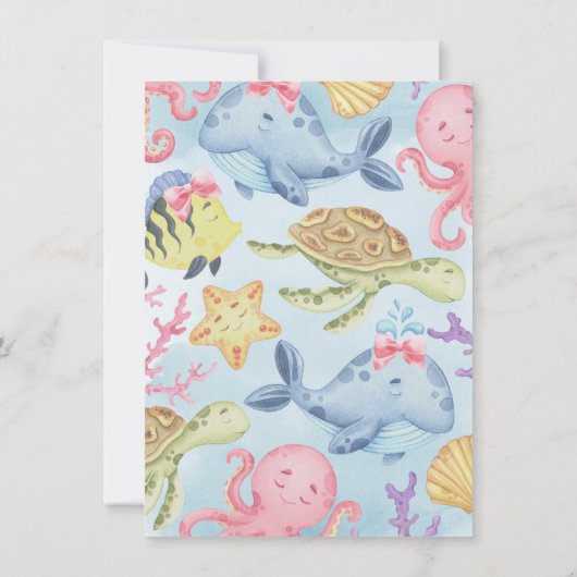 海の下のサンキューカード書 招待状 (裏面)