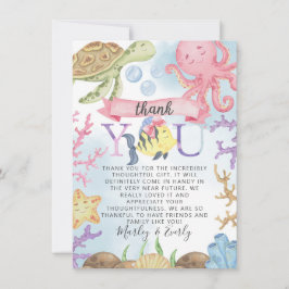 海の下のサンキューカード書 招待状