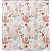 海の下のサンゴヒトデ シャワーカーテン (正面)