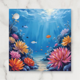 海の下のサンゴ礁 海の絵画 フェイバータグ