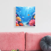 海の下のサンゴ礁 海洋絵画 キャンバスプリント (インサイチュ (リビング))