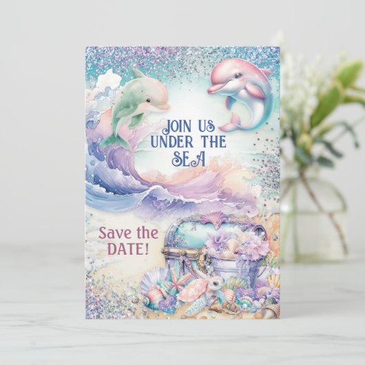 海の下のシャワープールパーティー招待状 招待状 (スタンド正面)