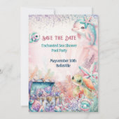 海の下のシャワープールパーティー招待状 招待状 (裏面)