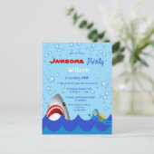 海の下のシャーク1歳の誕生日パーティの招待状 ポストカード (スタンド正面)