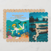 海の下のシュノーケリング少年 招待状 (正面/裏面)