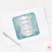 海の下のステッカーブルーキンセアニェラ15パーティー スクエアシール (封筒)