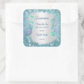 海の下のステッカーブルーキンセアニェラ15パーティー スクエアシール (バッグ)