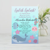 海の下のスプラッシュスプラッシュザシー海ガールズ誕生日 招待状 (スタンド正面)