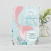海の下のスプラッシュマーメイド誕生日パーティー 招待状 (スタンド正面)