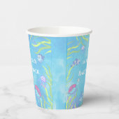 海の下のソフトブルー男の子のシャワー 紙コップ (左)