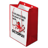 海の下のタコかわいいおもしろいタコ ミディアムペーパーバッグ (裏面アングル)