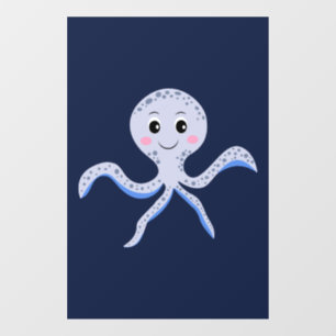 海の下のタコの子供のパターン ウィンドウサイン