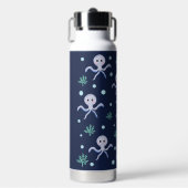 海の下のタコの子供のパターン ウォーターボトル (正面)