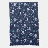 海の下のタコの子供のパターン キッチンタオル (縦)